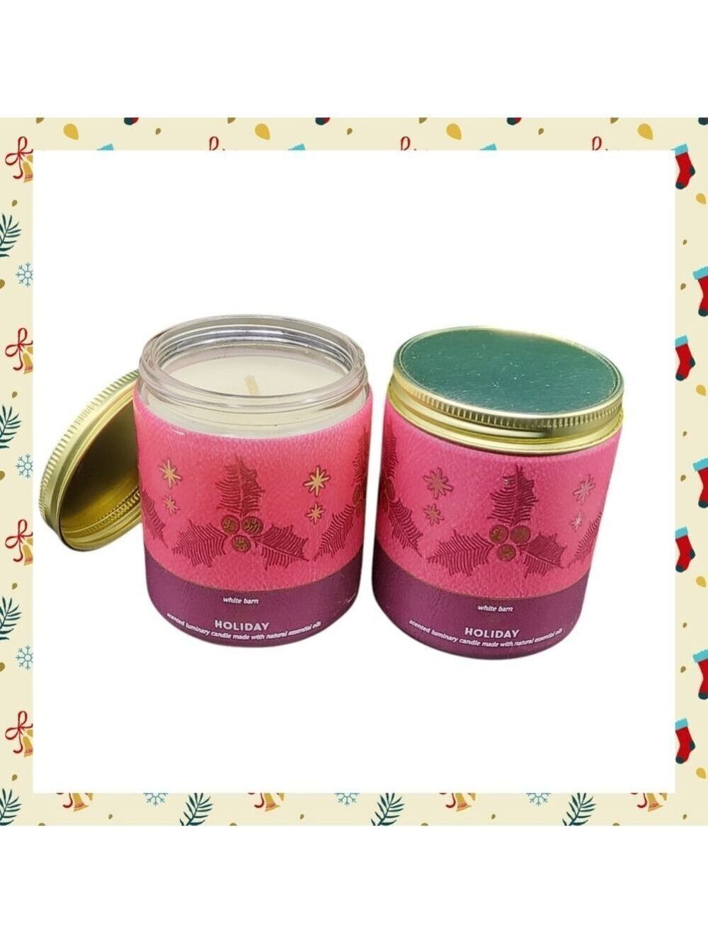 2 HOLIDAY SINGLE WICK CANDLES BY BATH & BODY WORKS